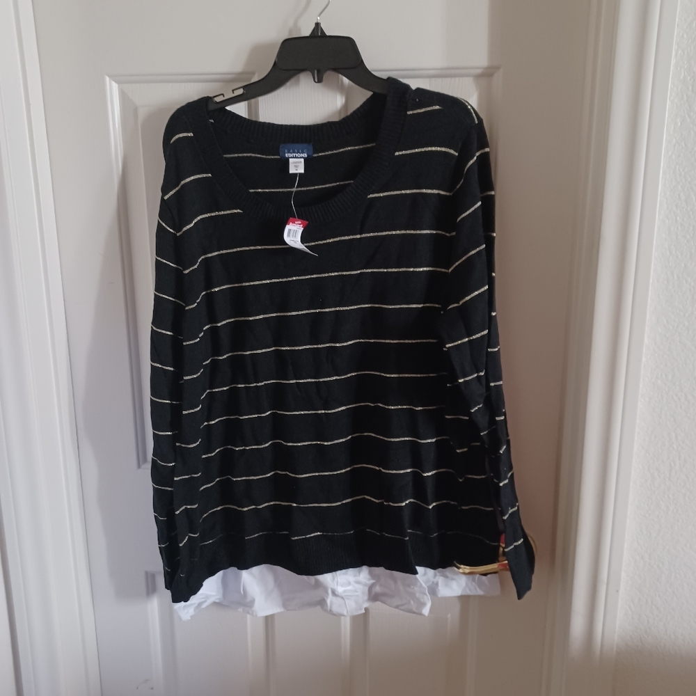 BASIC EDITIONS - Women's Plus Size 2X (* Layered Look *) (NEW) Sweater!